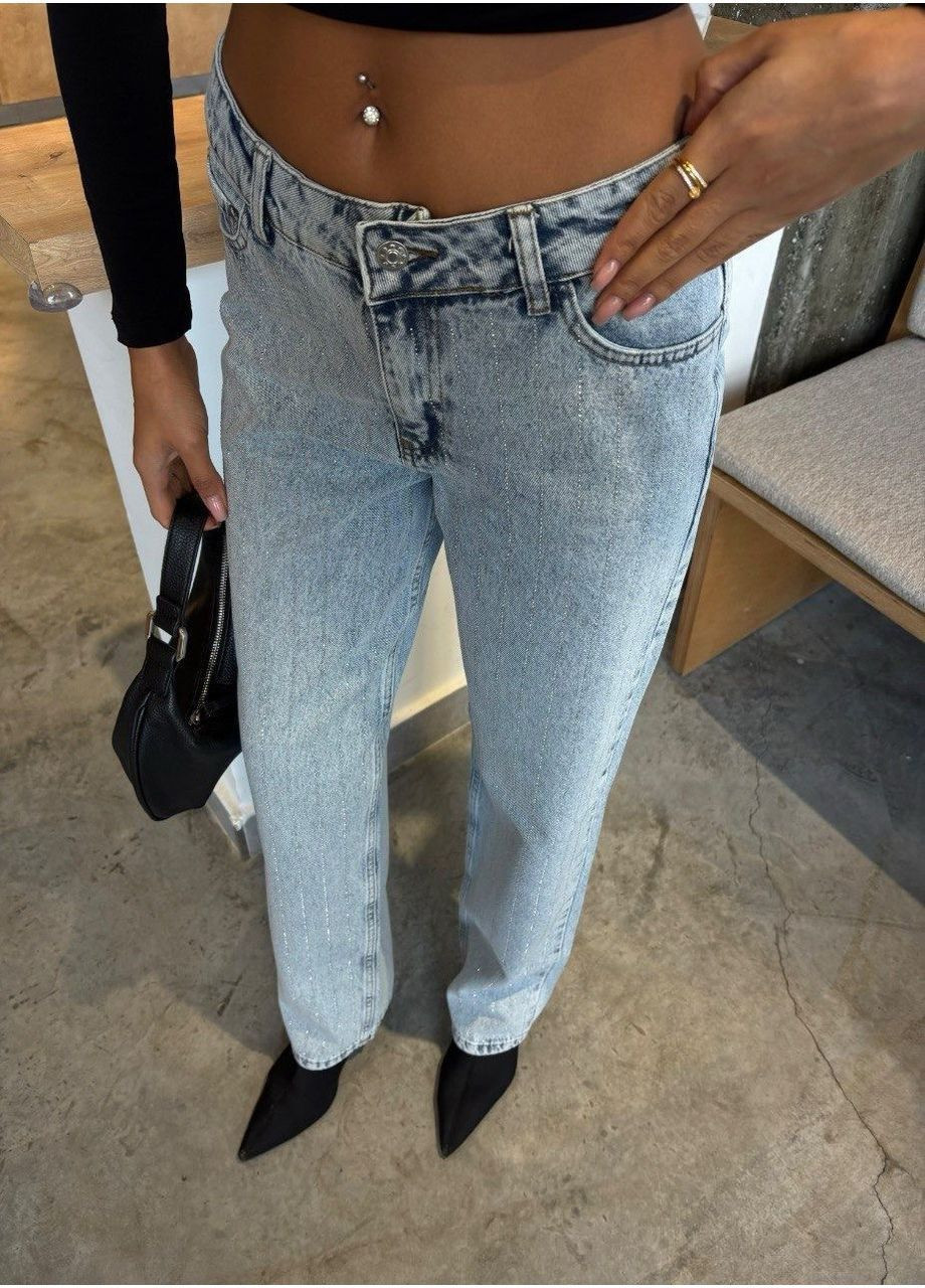 Джинси з кристалами та ефектом варенки Sobe - (370271522)