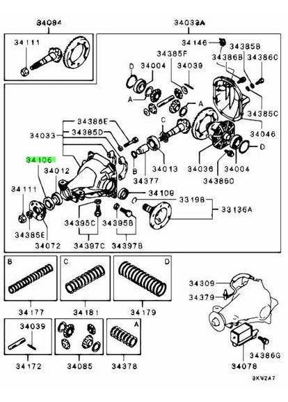 Сальник заднього редуктора JF36924 MB160949, MR580530 Stone (365564856)