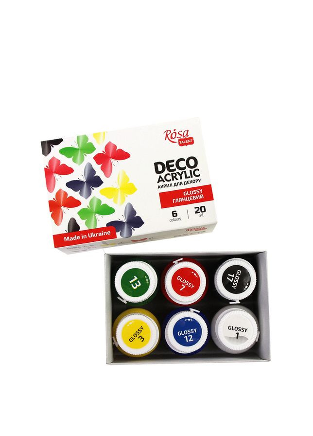 Набір акрилових глянцевих фарб Talent 6 кольорів по 20 мл (90747255) Rosa (342121513)
