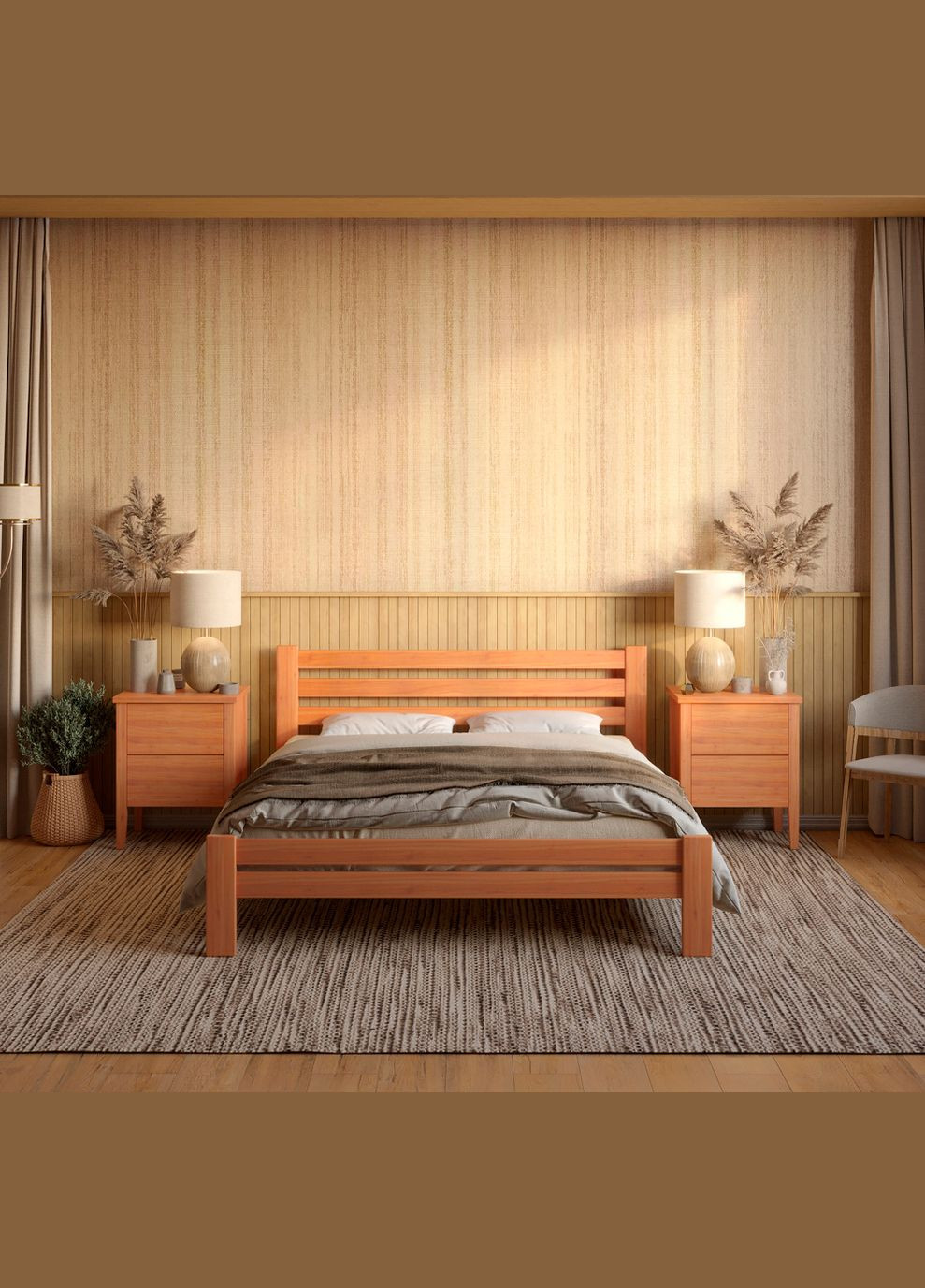 Двуспальная деревянная кровать Премьера 160х200 см (MBG-2910) Mebigrand (368281999)