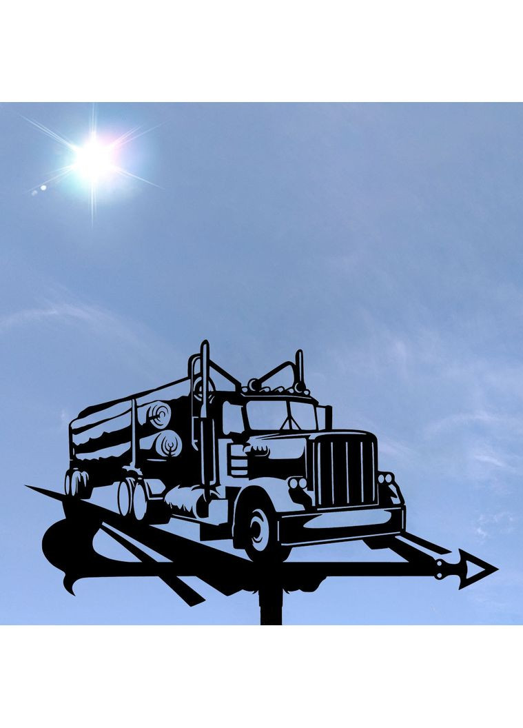 Флюгер на будинок Вантажівка з дровами, Фура, флюгер на дах з металу 3 мм. No Brand (368896410)