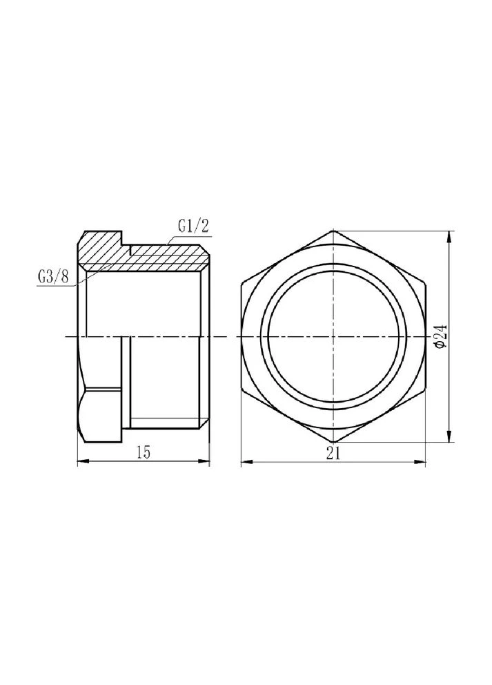 Футорка Forte 1/2"х3/8" НВ SF374159 Thermo Alliance (397096104)