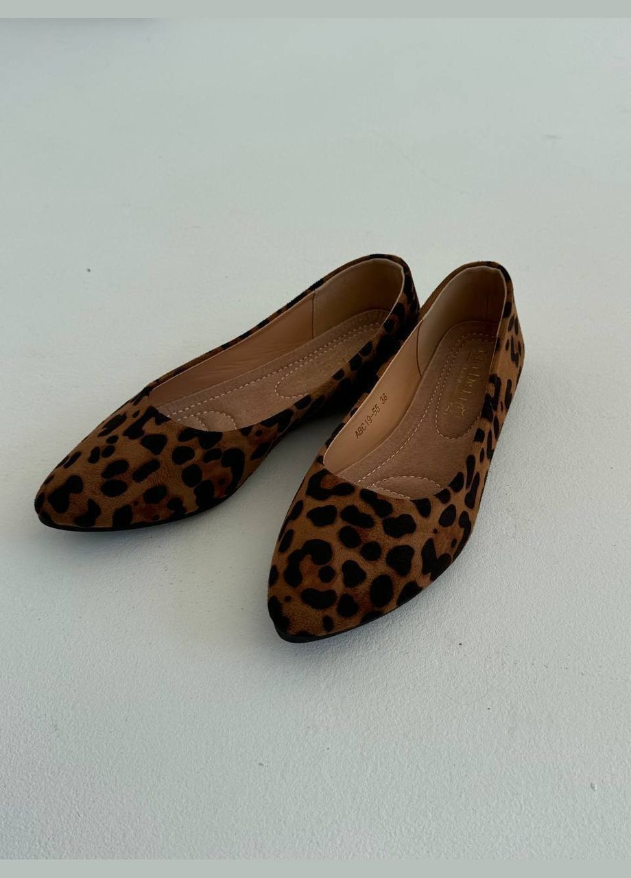 Жіночі балетки леопардові з еко-замші — трендова класика | комбіновані (347242352)
