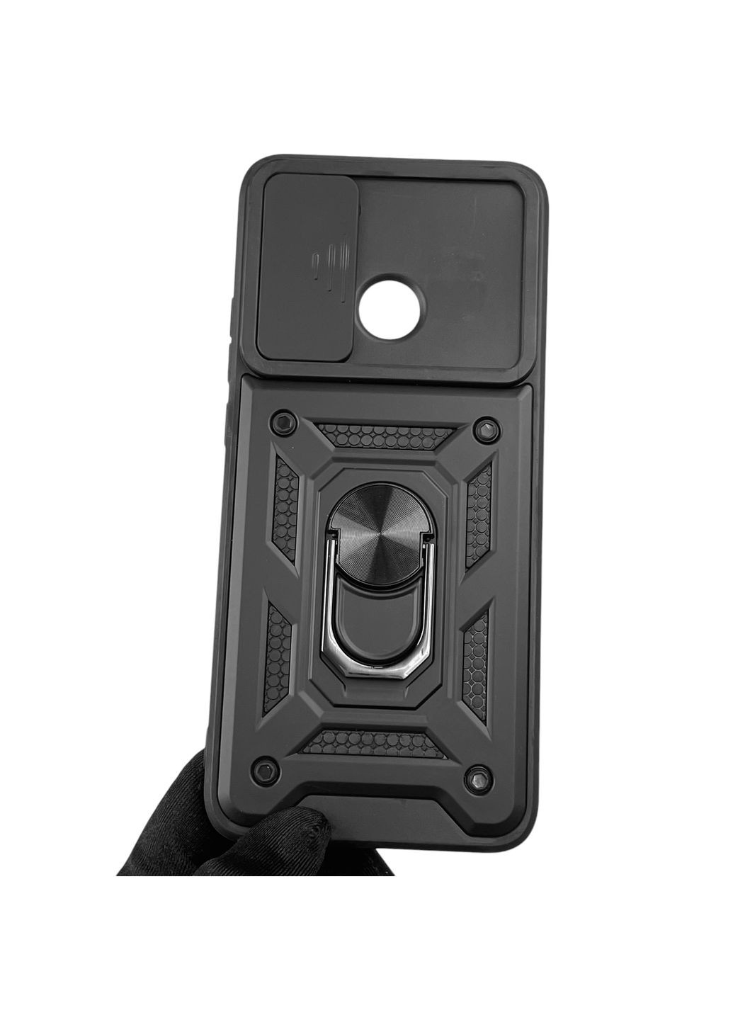 Чохол для POCO C40 броньований з кільцем зі шторкою на сяомі поко с40 чорний rg1 Xiaomi (366021348)