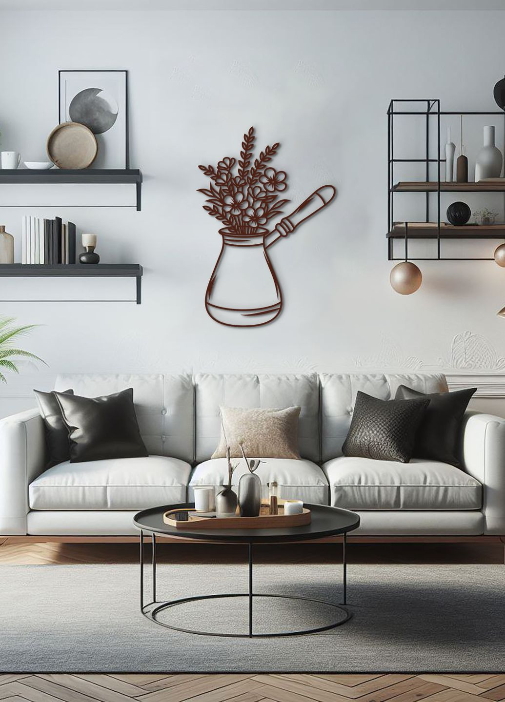 Сучасна картина на кухню, декоративне панно з дерева "Кава в турці", оригінальний подарунок 35х25 см Woodyard (292013656)