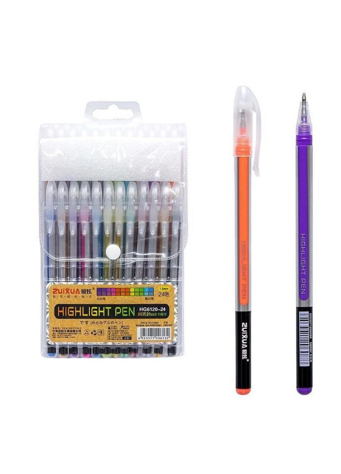 Набір гелевих ручок "Highlight Pen" HG6120-24, 24 кольори No Brand (330606029)