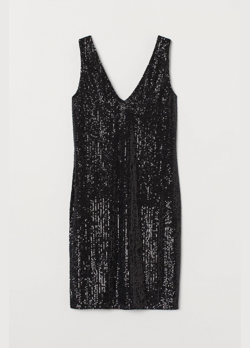 Чорна повсякденний, кежуал, вечірня плаття з паєтками на підкладці для жінки 0924629-001 чорний сукня-футболка H&M однотонна