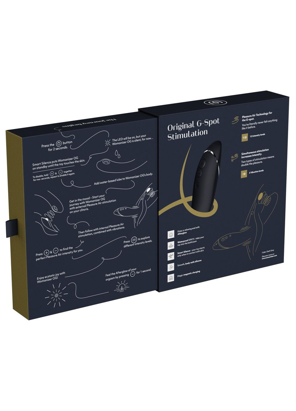 Вакуумний стимулятор для точки G, еротичний масажер, вібратор для жінок, OG сірий Womanizer (346133242)