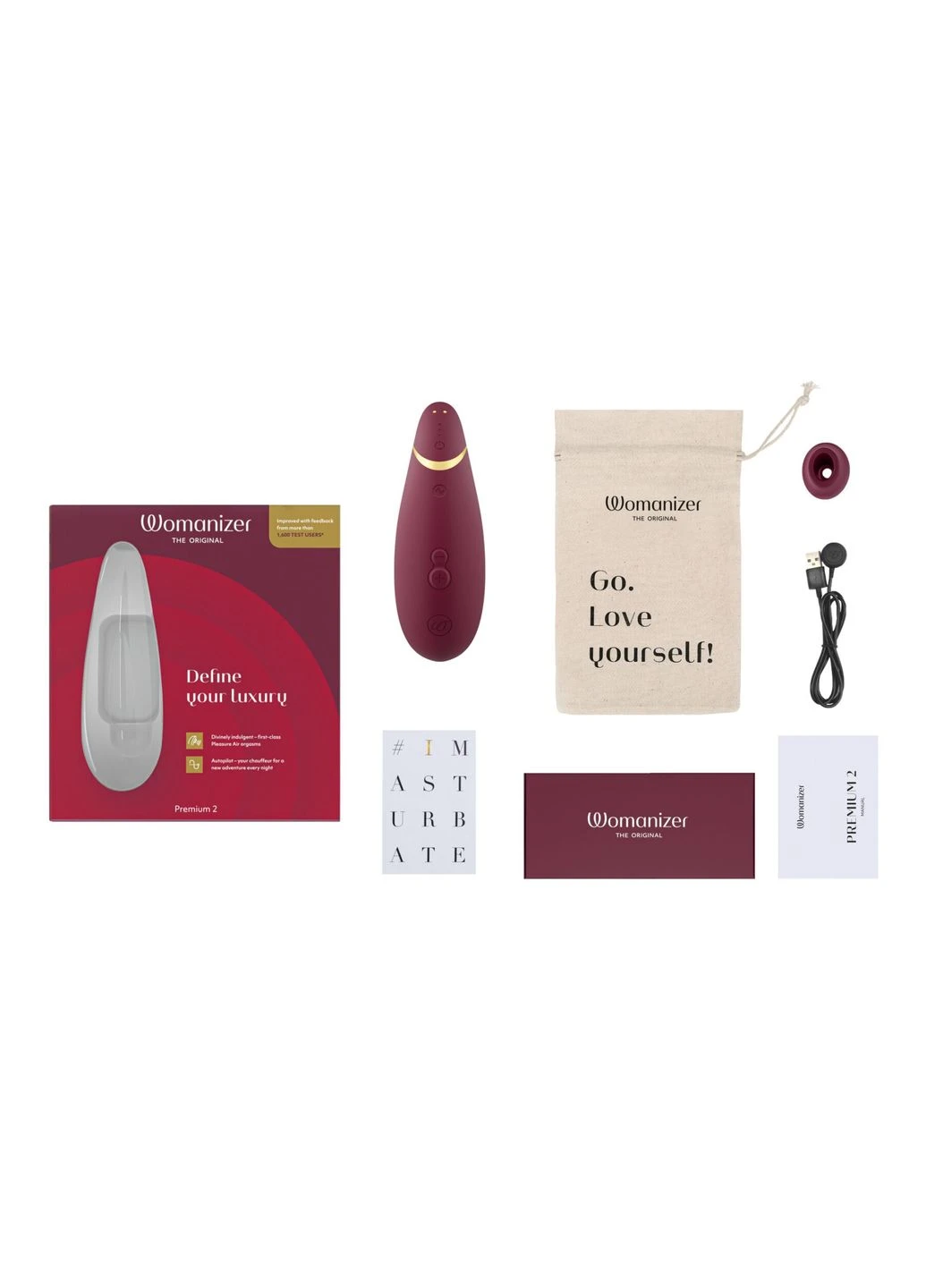 Вакуумний кліторальний стимулятор Premium 2 – Bordeaux Womanizer (297865730)