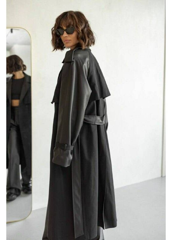 Тренч Mix колір чорний-чорний milirud (366291868)