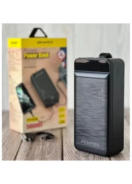 Портативна батарея P142K 50000mAh Power Bank Black Awei (333031820)