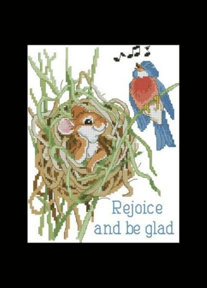 Набор для вышивки крестиком. Размер: 14*19 см. Радоваться и быть довольным Лоскуток (315362421)