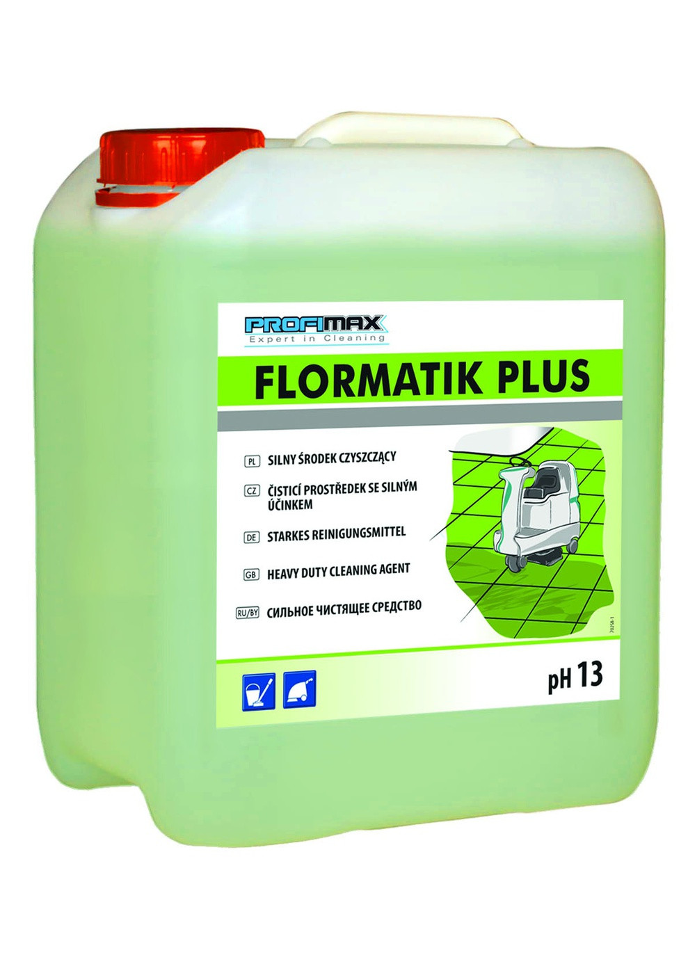 Професійний лужний низькопінний засіб для машинного миття сильно забруднених підлог PROFIMAX FLORMATIK PLUS 10л (3523) Lakma (263433600)