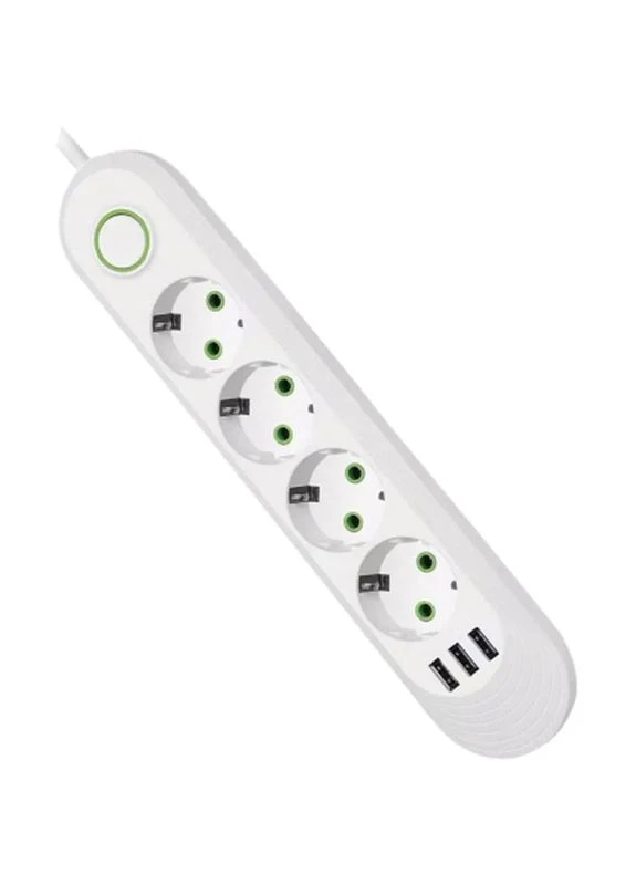 Мережевий фільтр живлення F04U, 4роз EU, 3*USB White (F04U-White) Voltronic (400776894)