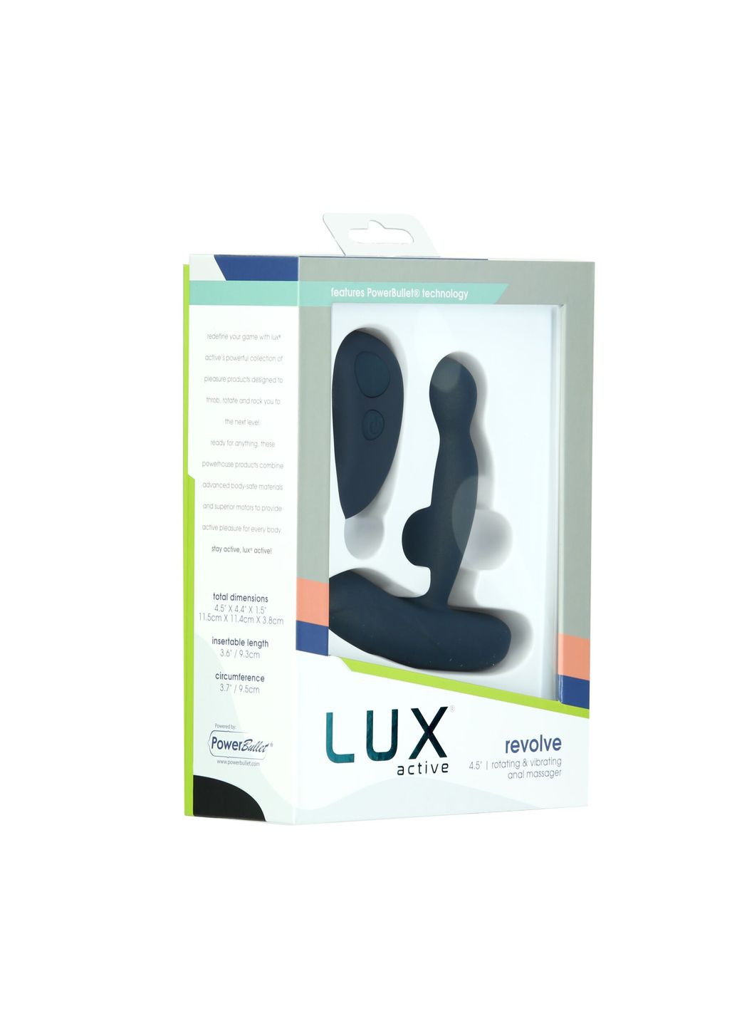 Масажер простати з ротацією та вібрацією Revolve, пульт ДК Lux Active (296627076)