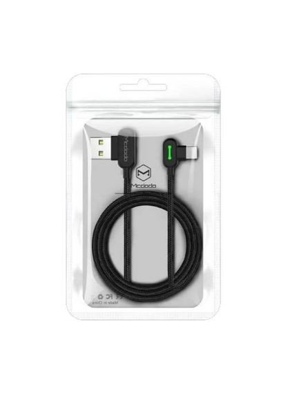 Двухсторонний зарядный кабель для iPhone iPad 90° USB to Lightning с LED подсветкой 1.8m McDodo (316093873)