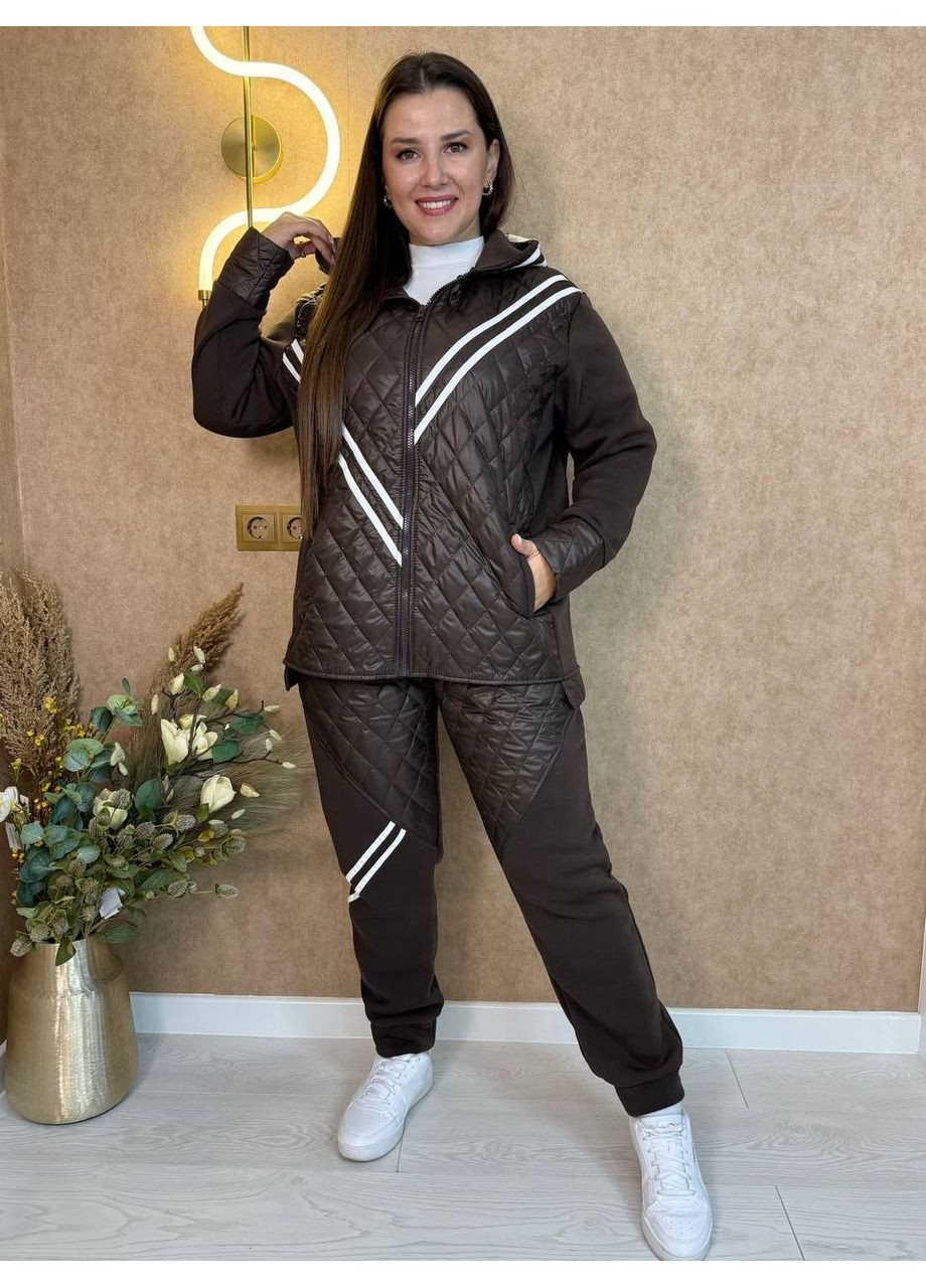 Стьоганий костюм-двійка з лампасами — ЗАМІРИ В ОПИСІ DK/DL Мода без кордонів (368760534)
