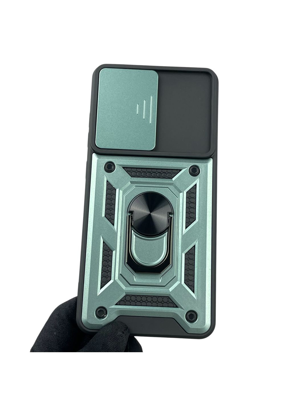 Чохол для Galaxy A52s (SM-A528) броньований з кільцем-тримачем підставкою зі шторкою на самсунг а52с зелений rg1 Samsung (366387314)
