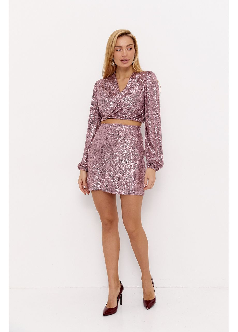 Юбочный костюм-двойка с пайетками Lurex (369327186)