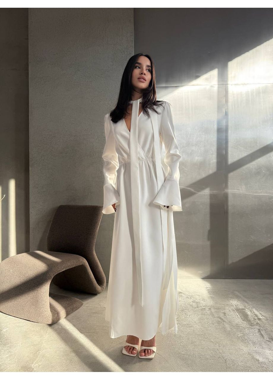 Молочна вечірня сукня максі Fashion