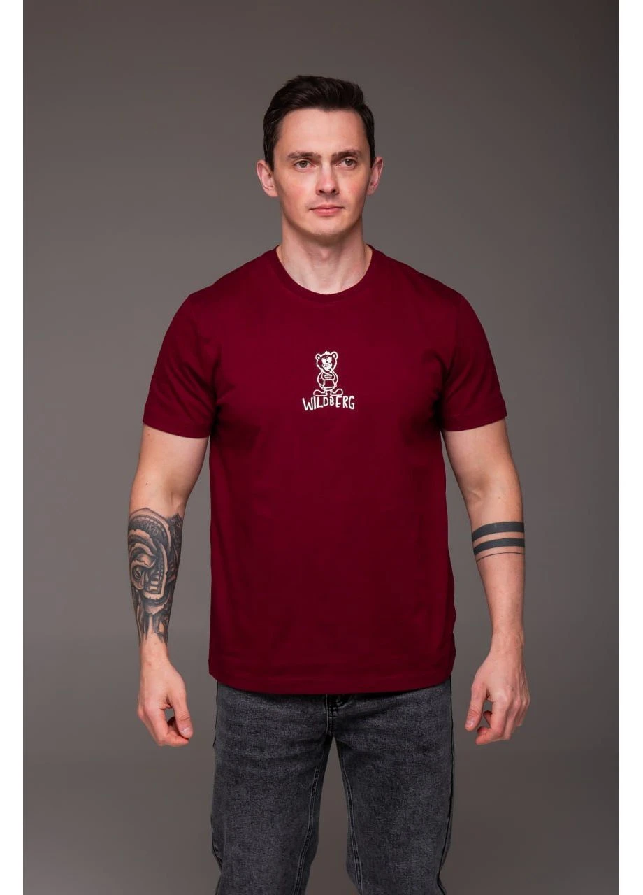 Бордова 👕чоловіча футболка wildberg повномірні розміри No Brand