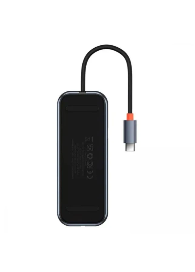 USB-хаб Type-C HUB Adapter (Type-C до USB3.0*2+USB2.0*1+Type-C PD&Data *1+RJ45*1) Темно-сірий (WKJZ010113) Baseus AcmeJoy 5-Port (377887478)