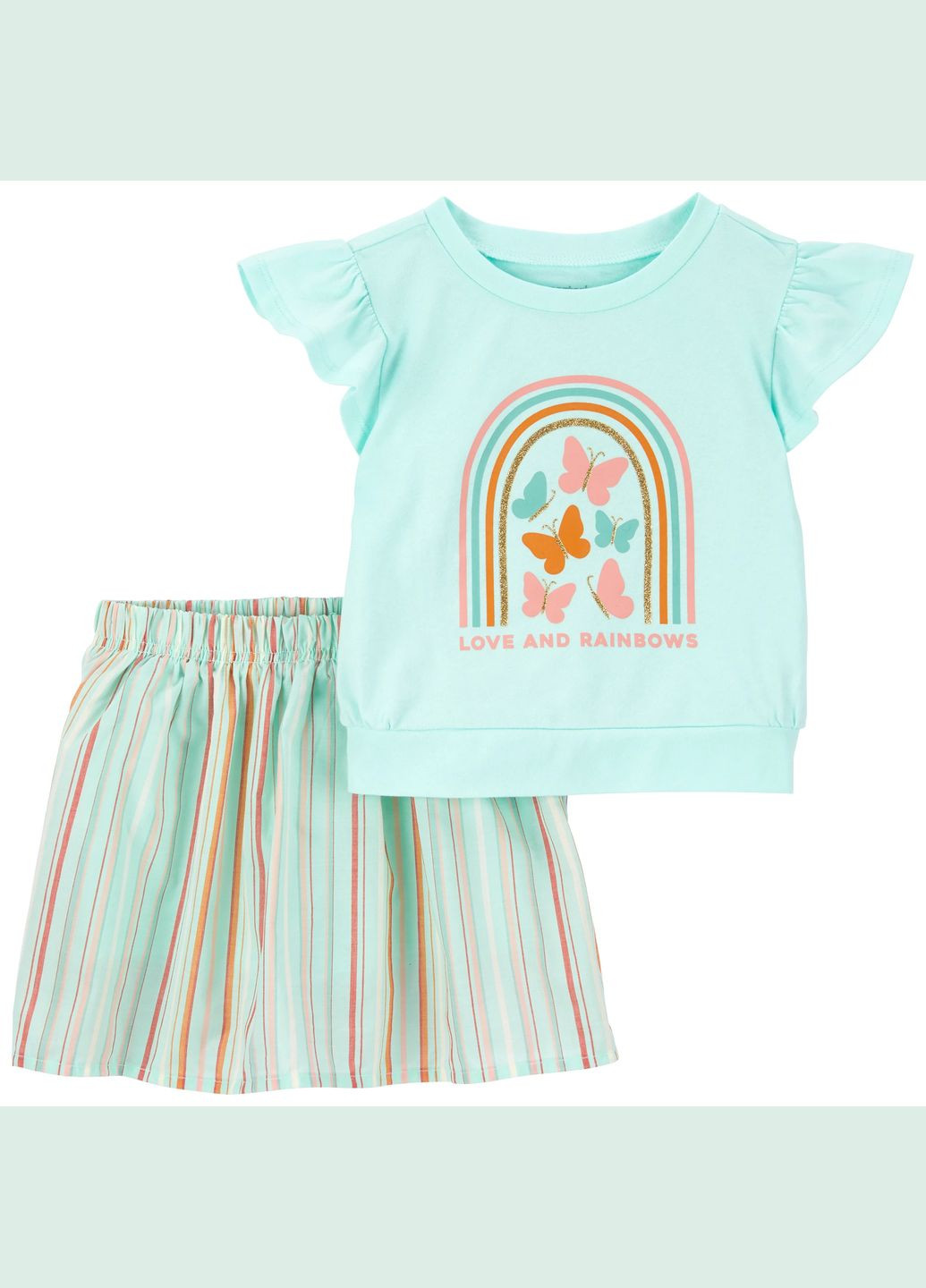 Комбинированный демисезонный комплект 2в1 футболка и юбка для девочки 105-112 см (2q486210_) Carter's