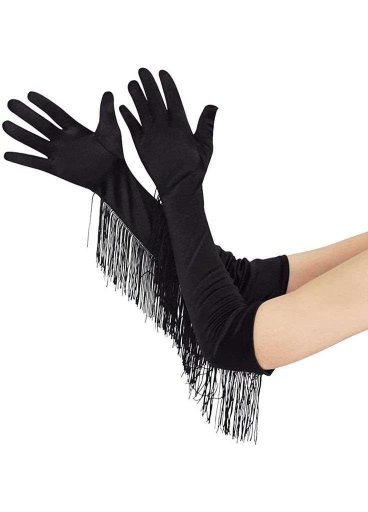 Довгі однотонні рукавички з бахрамою Honey Fashion Accessories S/M/L чорний (7-68) No Brand (313286039)