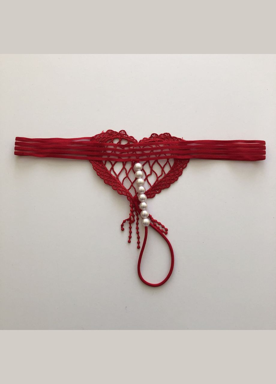 Трусики с жемчугом стринги с бусинками нижнее эротическое белье с доступом вырезом Sexy One Size (S/M/L/XL) (8-162) No Brand (312005106)