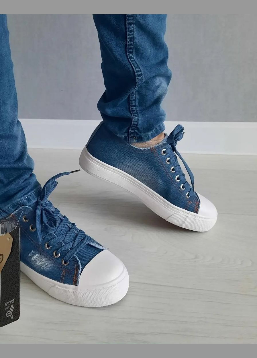 Синие женские синие джинсовые кеды Gogc джинсові