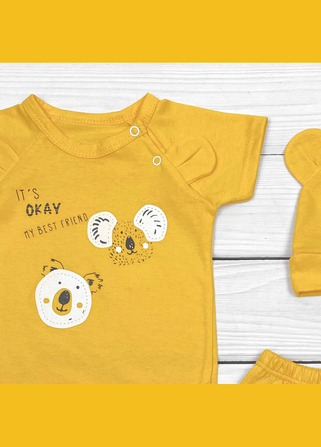 Оранжевый летний комплект dexter`s из трех предметов с принтом мордочки dexter's