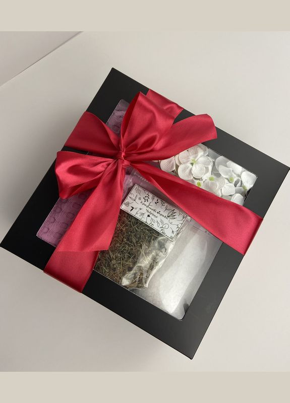 Подарунок для жінки SPA набір для лазні, сауни тюрбан для волосся, рушник, чай чебрець, мочалка, сіль, мильні квіти (5743-2242) No Brand (336186753)