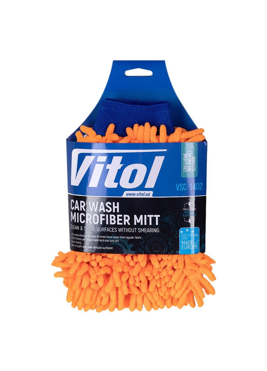 Губка-перчатка для мытья авто микрофибра VSC-1402 25*18 cm Vitol (346506850)