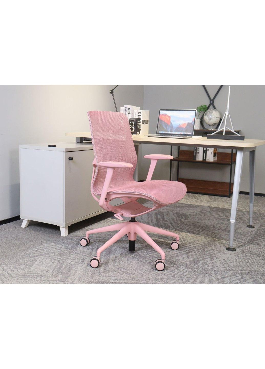 Кресло поворотное REGINA розовая сетка/розовый каркас Intarsio (367253563)