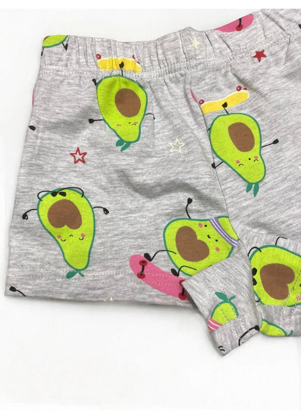 Шорты детские из хлопка на девочку принт Авокадо, серые Primark (333334391)