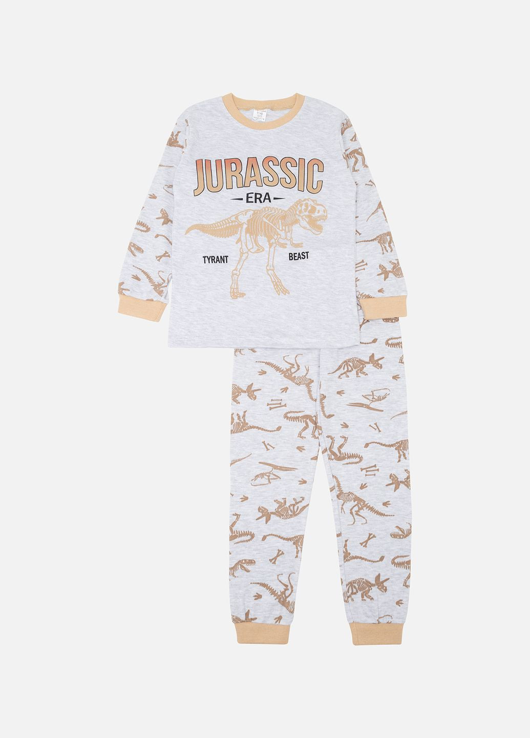 Бежевая всесезон пижама с длинным рукавом для мальчика цвет бежевый цб-00245350 Supermini