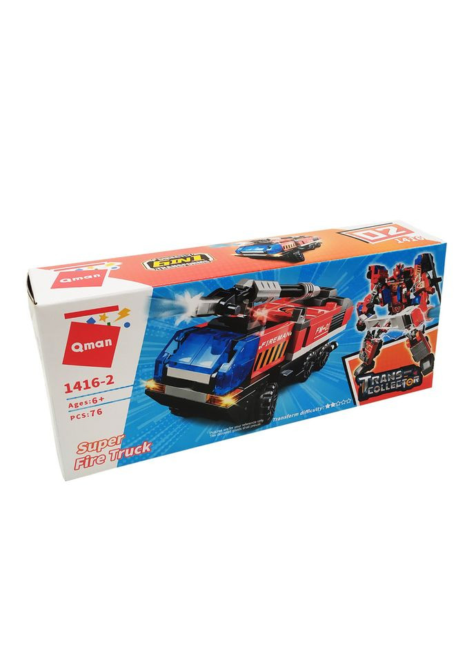 Дитячий Конструктор 1416-1-6 транспорт, 88 дет Super Fire Truck Qman (306436026)