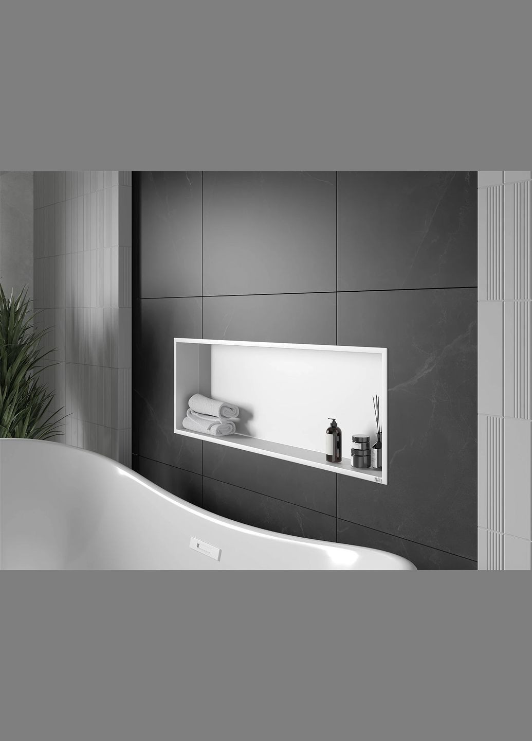 Полиця до ванної вбудована горизонтальна 70 см біла YW-70 Nett (336939048)