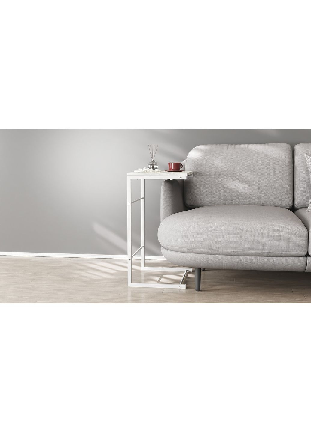 Столик приставний Террі 650x440x330 метал ДСП Бетон 16 мм (FRD-104661) Ferrum-decor (365444987)