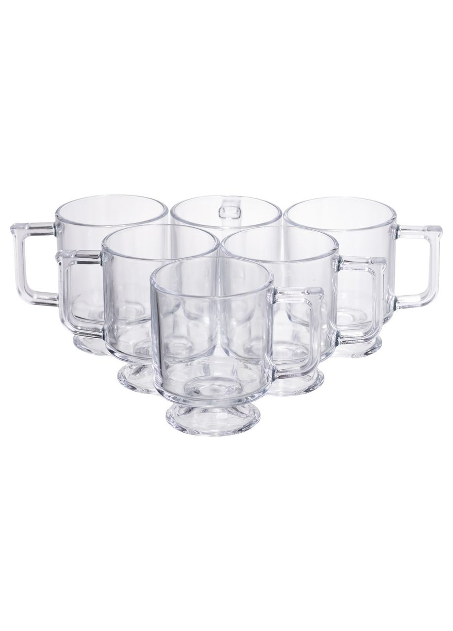 Набір чашок 6 шт для чаю та кави Goblet по 300 (мл) кружки скляні Прозорий HP-19-L6 Yiwu (369743559)