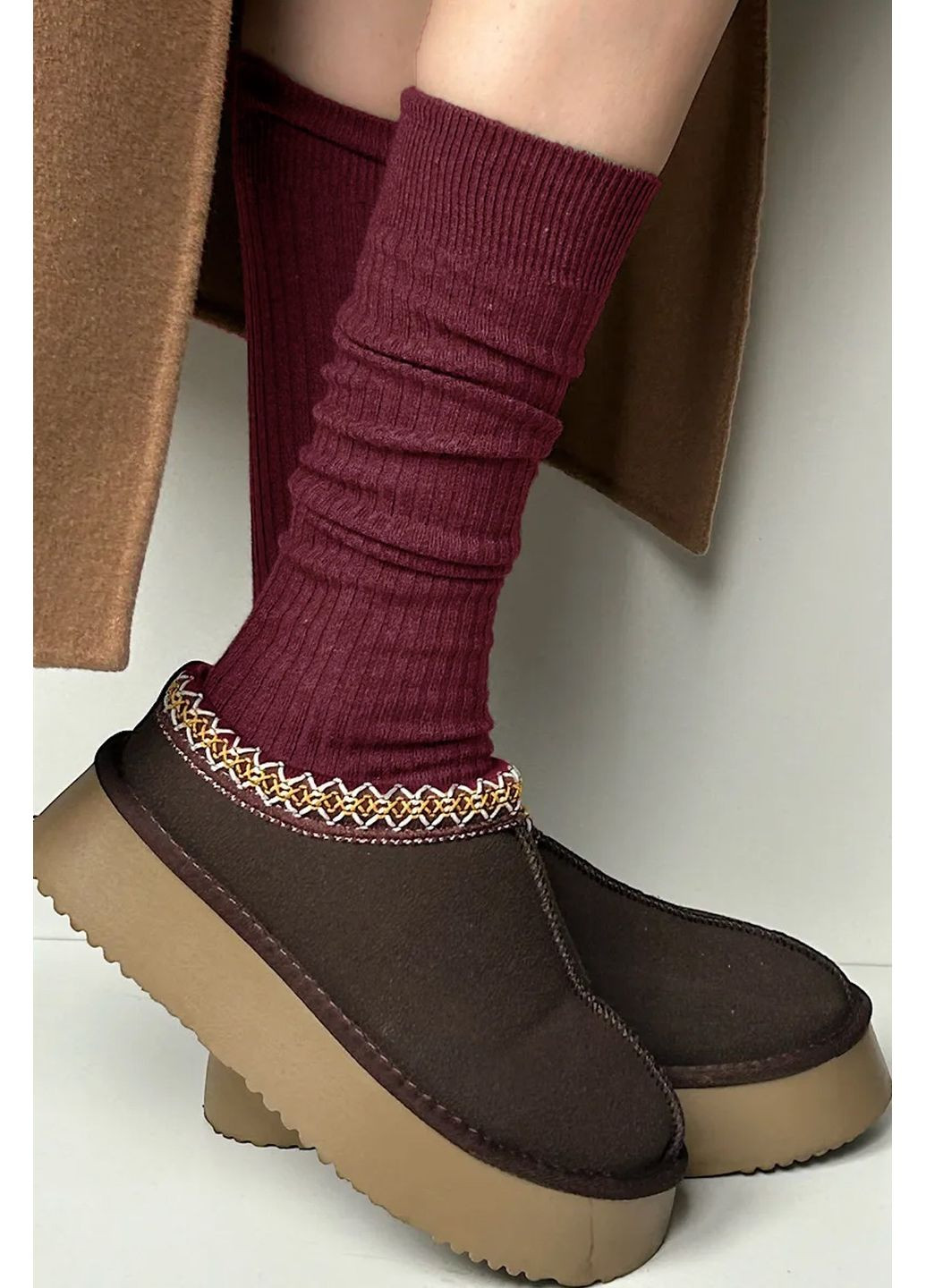 Бордовые гольфы женские хлопковые в рубчик master 2751 Master Step (351582873)