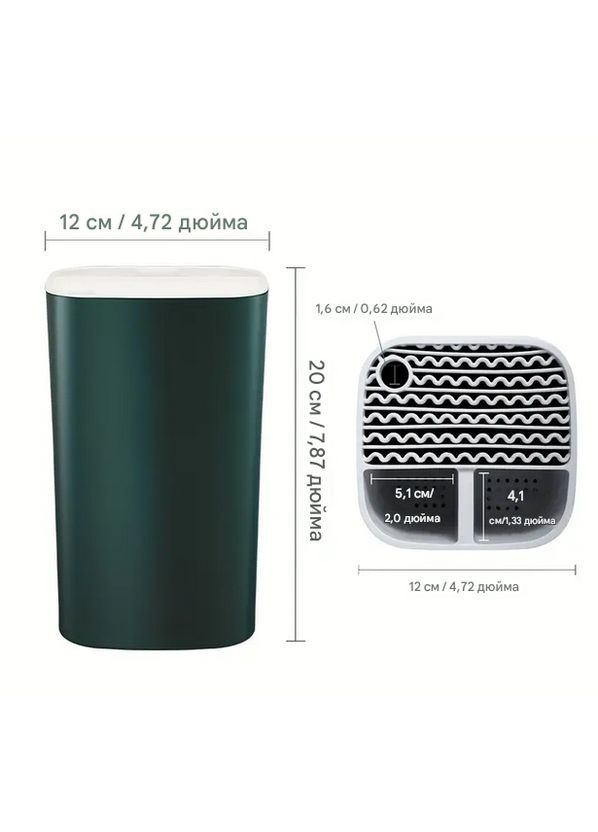 Підставка-тримач для ножів настільна пластикова квадратна SAM-1639 темно No Brand (333832713)