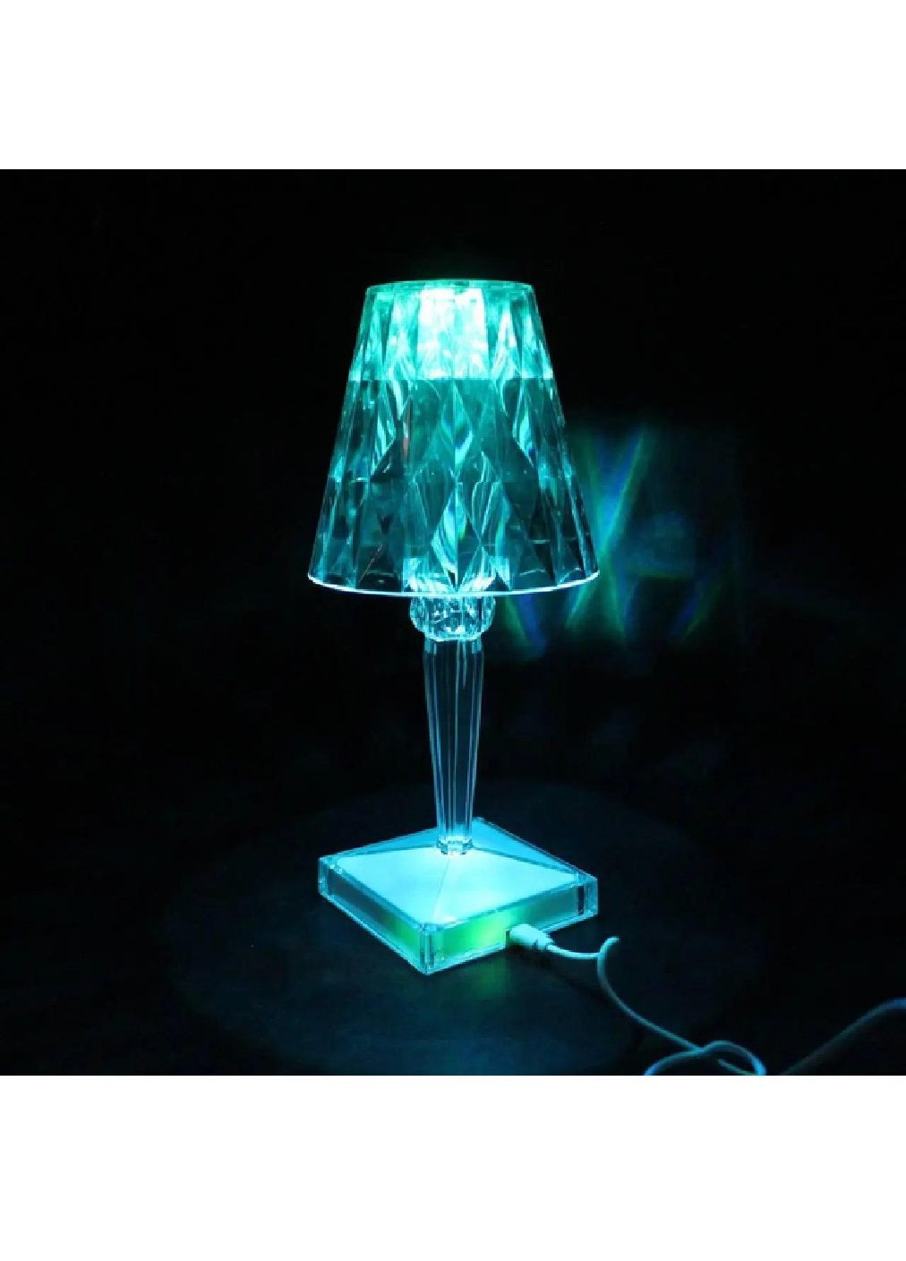 Настольная беспроводная хрустальная лампа ночник светильник с сенсорным управлением разноцветное свечение (478199-Prob) Unbranded (303516344)