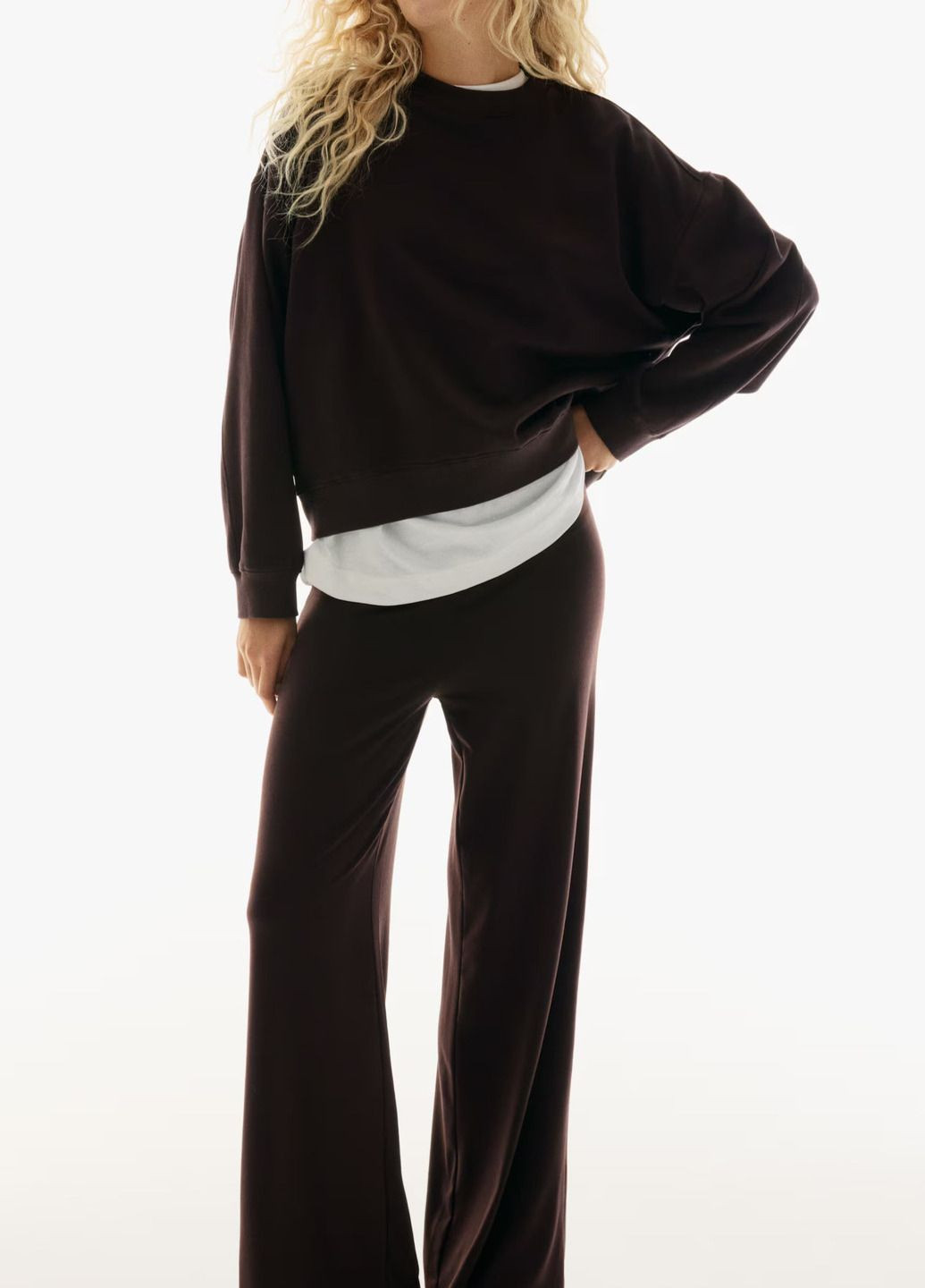 Темно-коричневый свитшот H&M однотонный (367047635)