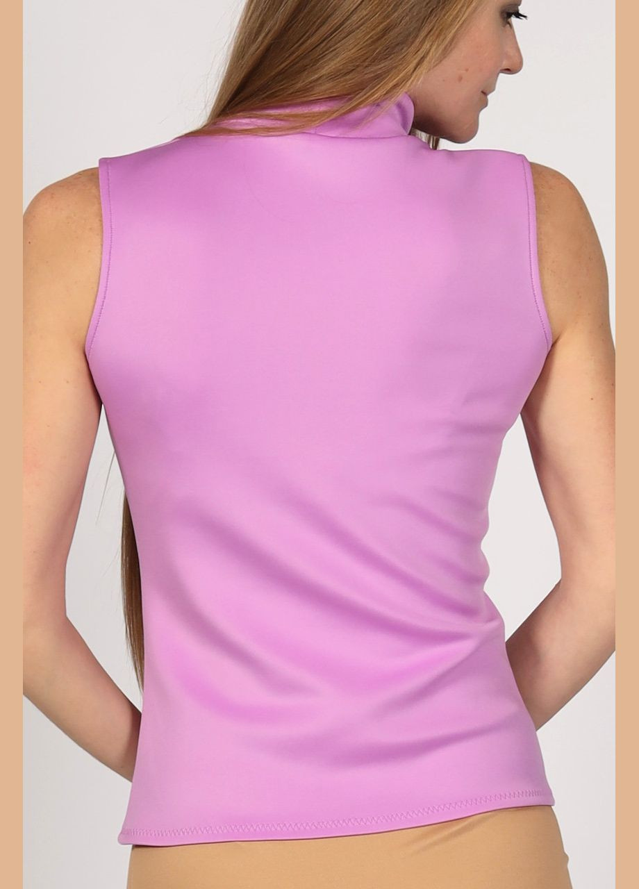 Женский летний трикотажный топ с горлом стойка без рукавов. Лавандовий (сиреневый) No Brand (325489447)