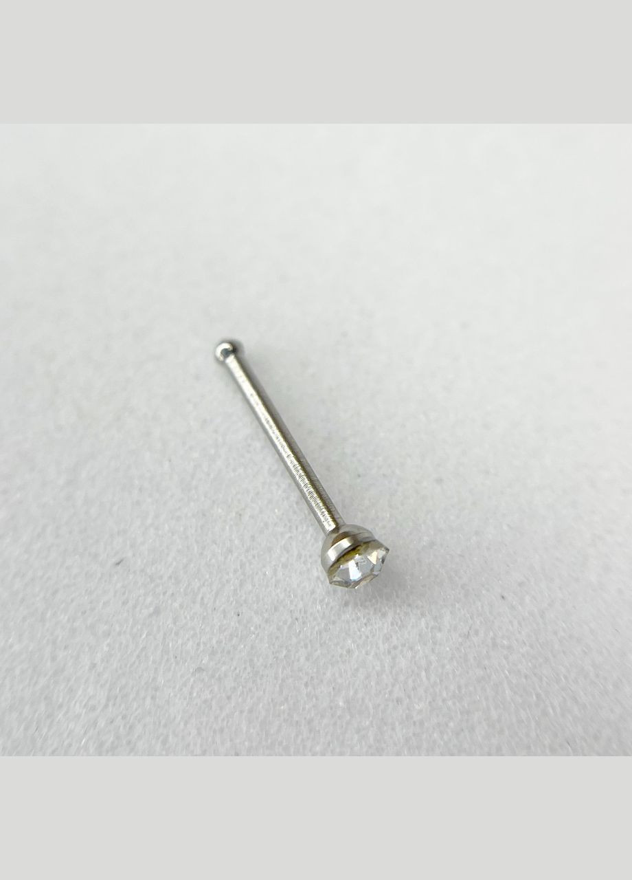 Сережка пірсинг ностріл Для носа з стразом 2.2 мм х 9.8 мм Метал Сталистий Pr00141 Finding (315799784)