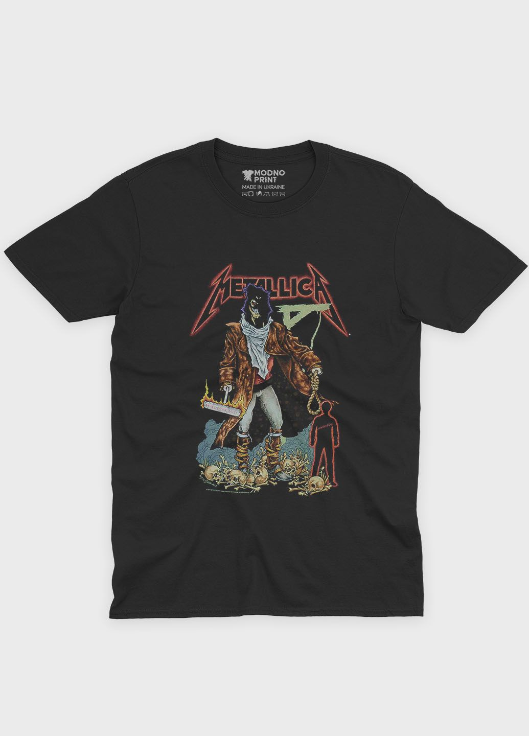 Женская футболка с рок-принтом "Metallica" (TS001-3-BL-004-2-204-F) Modno - (290117649)