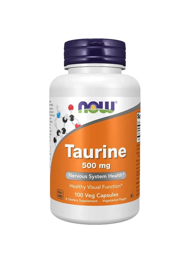 Таурин Taurine 500 мг 100 капсул Now Foods (361118165)