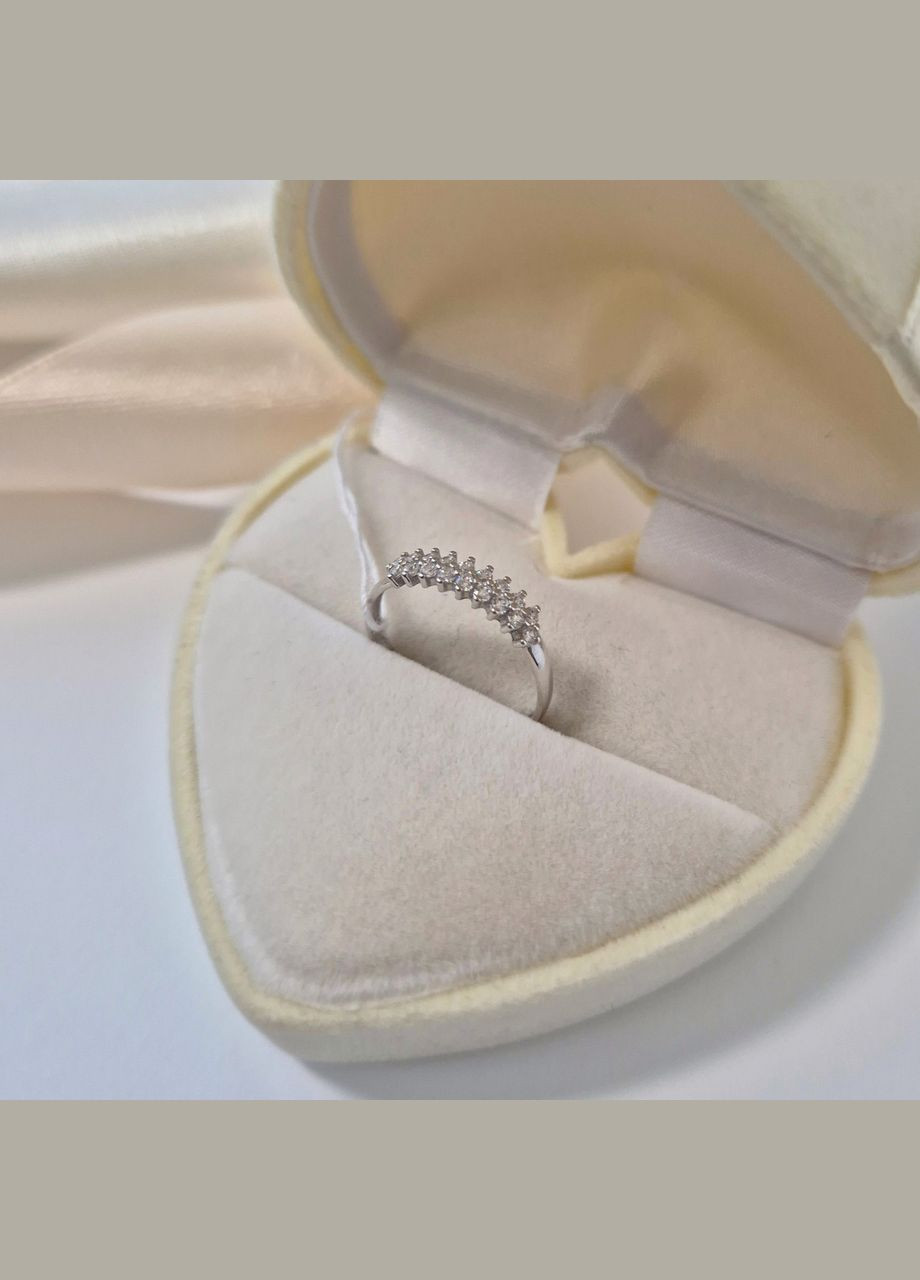 Серебряное кольцо широкая Дорожка с белыми камнями 16.5 размер серебро 925 пробы Родированное 1460к 0.82г No Brand (329900855)