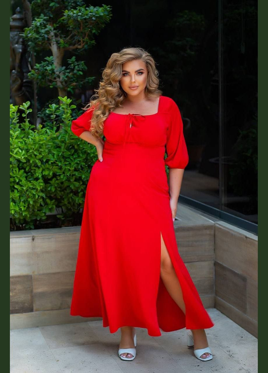 Красное платье длинное No Brand